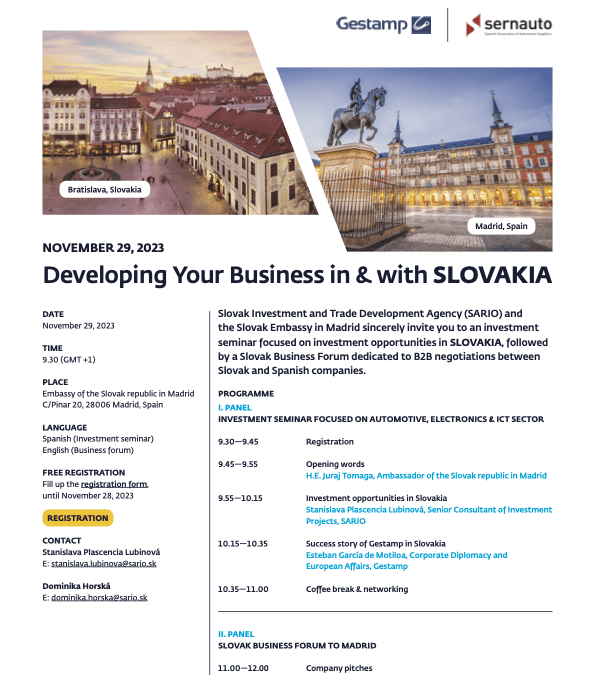 Investiční seminář a podnikatelské fórum zaměřené na Slovensko